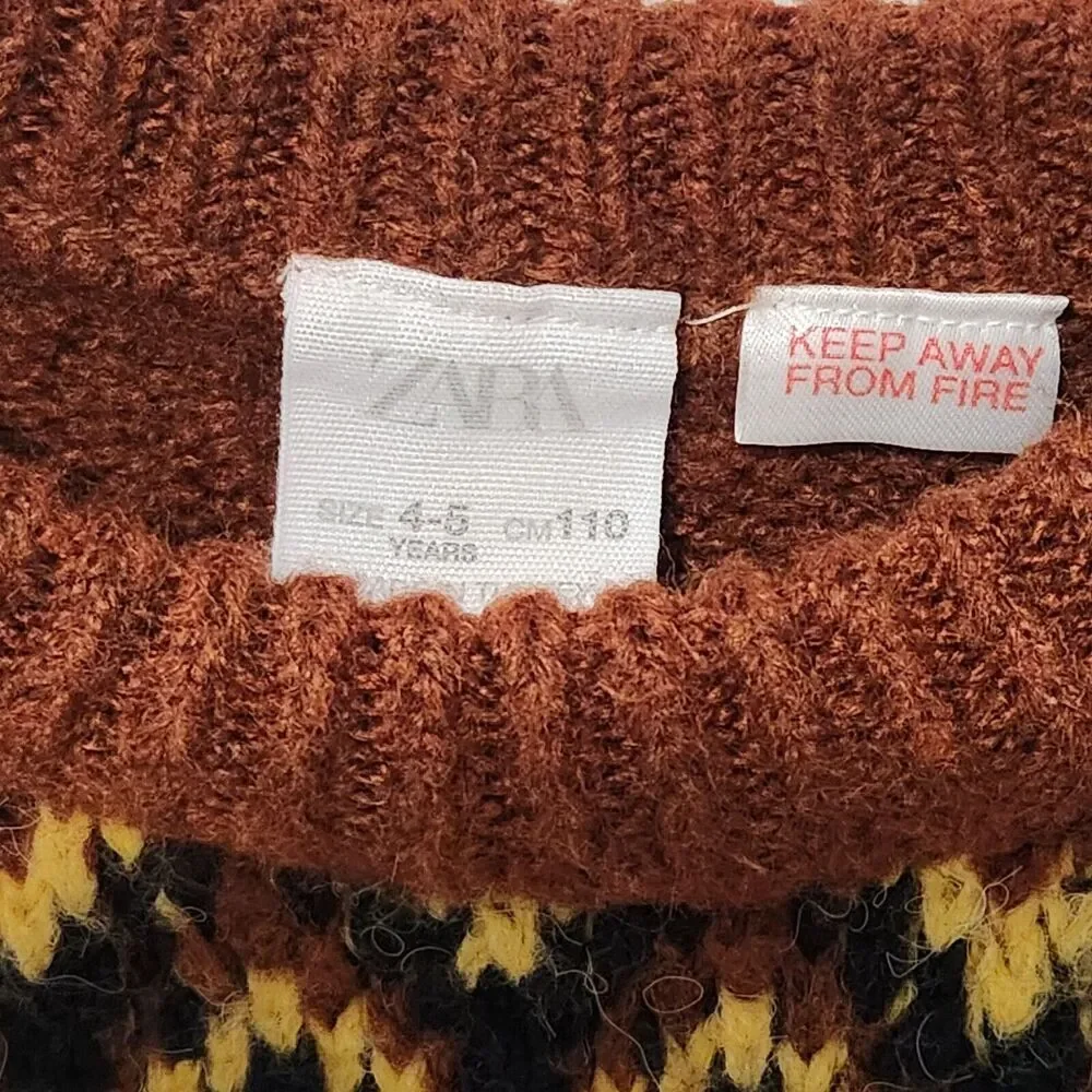 ZARA Sweater‎ Dress Knit Girls Fall Winter Size 4-5